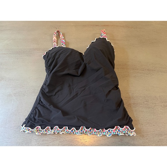 Gottex Other - black ruffle trim PROFILE BY GOTTEX swimsuit top tankini size 34D